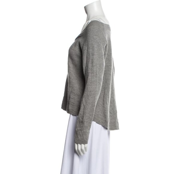 T By Alexander Wang Wool V-Neck Sweater With Inner White Faux Ribbed Tank - Picture 2 of 6